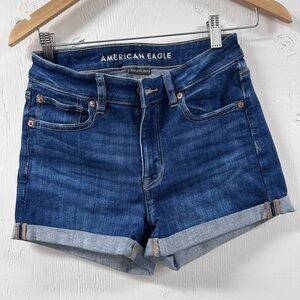 American Eagle Outfitters Blue Jean Shorts with Rolled Hem